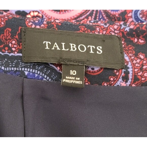 Talbots Womens Paisley Pencil Skirt Purple Blue Above Knee Colorful Size 10 - Picture 5 of 10